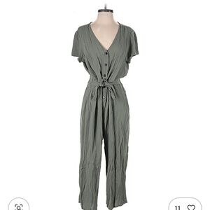 Maurices Sage Green Button-Down Jumpsuit